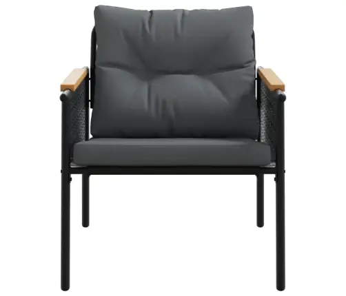 Dārza Krēsli Ar Matračiem, 2 Gab., Melni, Tērauds Vidaxl