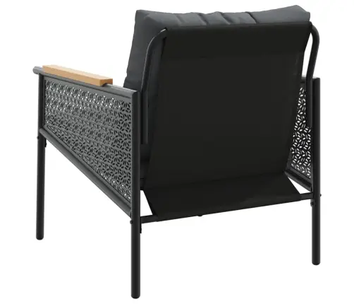 Dārza Krēsli Ar Matračiem, 2 Gab., Melni, Tērauds Vidaxl