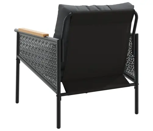 4-Daļīgs Balkona Mēbeļu Komplekts, Matrači, Melns, Tērauds Vidaxl 4-Daļīgs Balkona Mēbeļu Komplekts, Matrači, Melns, Tērauds Vidaxl