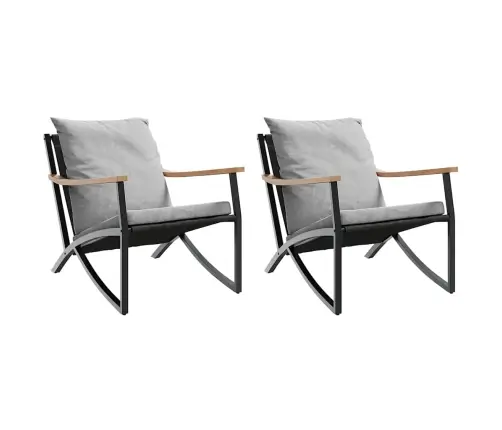 Dārza Krēsli Ar Matračiem, 2 Gab., Melni, Tērauds Vidaxl