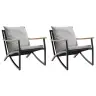Dārza Krēsli Ar Matračiem, 2 Gab., Melni, Tērauds Vidaxl