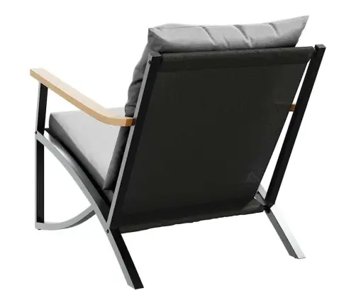 4-Daļīgs Balkona Mēbeļu Komplekts, Matrači, Melns, Tērauds Vidaxl