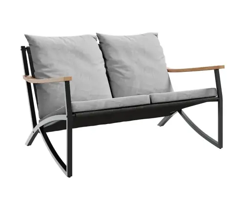 Dārza Sols Ar Matračiem, Melns, 120 Cm, Tērauds Vidaxl