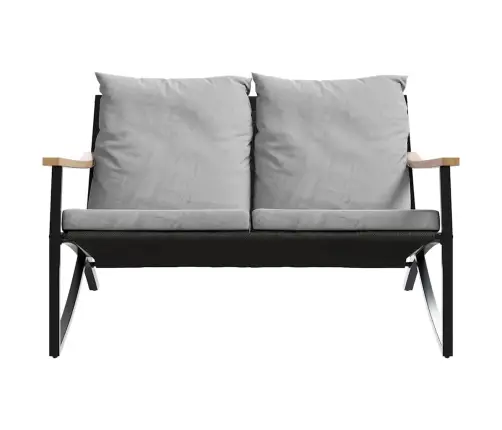 Dārza Sols Ar Matračiem, Melns, 120 Cm, Tērauds Vidaxl