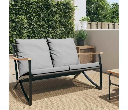 Dārza Sols Ar Matračiem, Melns, 120 Cm, Tērauds Vidaxl