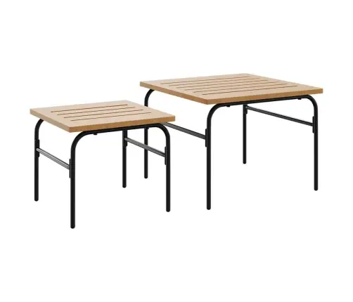 Üksteise Alla Mahtuvad Aia Kohvilauad 2 Tk, Pruun/Must, Teras