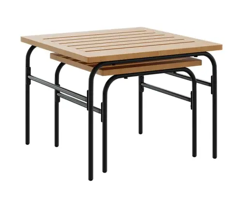 Üksteise Alla Mahtuvad Aia Kohvilauad 2 Tk, Pruun/Must, Teras