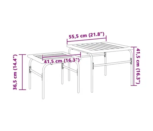 Üksteise Alla Mahtuvad Aia Kohvilauad 2 Tk, Pruun/Must, Teras