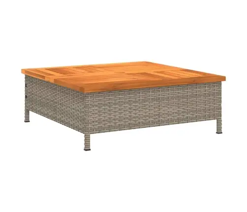 Dārza Galds, 70X70X25 Cm, Pelēka Pe Rotangpalma, Akācijas Koks Vidaxl Dārza Galds, 70X70X25 Cm, Pelēka Pe Rotangpalma, Akācijas Koks Vidaxl