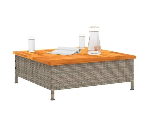 Dārza Galds, 70X70X25 Cm, Pelēka Pe Rotangpalma, Akācijas Koks Vidaxl Dārza Galds, 70X70X25 Cm, Pelēka Pe Rotangpalma, Akācijas Koks Vidaxl