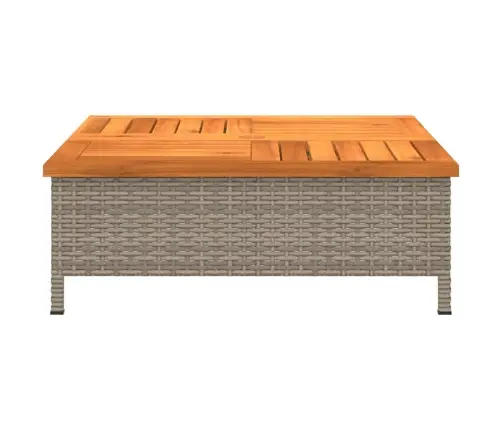 Dārza Galds, 70X70X25 Cm, Pelēka Pe Rotangpalma, Akācijas Koks Vidaxl Dārza Galds, 70X70X25 Cm, Pelēka Pe Rotangpalma, Akācijas Koks Vidaxl