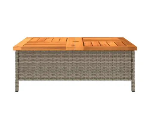 Dārza Galds, 70X70X25 Cm, Pelēka Pe Rotangpalma, Akācijas Koks Vidaxl Dārza Galds, 70X70X25 Cm, Pelēka Pe Rotangpalma, Akācijas Koks Vidaxl