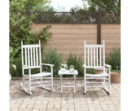 Šūpuļkrēsli Ar Izliektu Sēdekli, 2 Gab., Balti, Egles Masīvkoks Vidaxl