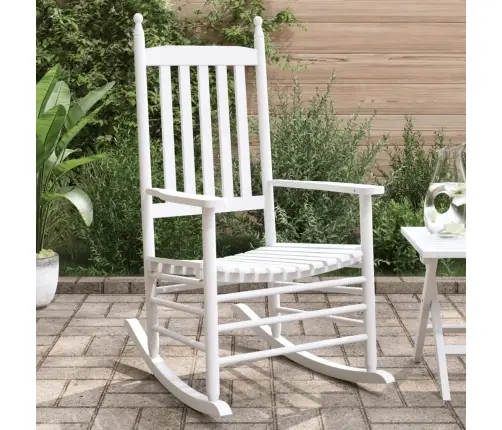 Šūpuļkrēsli Ar Izliektu Sēdekli, 2 Gab., Balti, Egles Masīvkoks Vidaxl