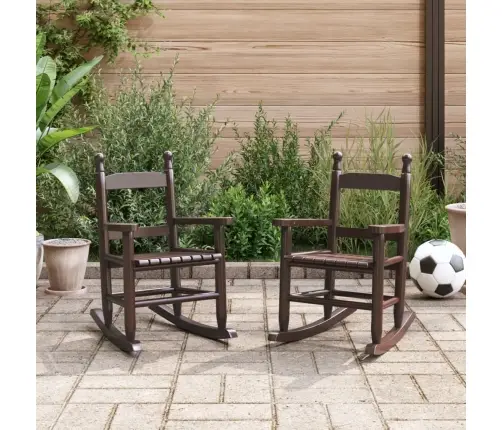 Bērnu Šūpuļkrēsli, 2 Gab., Brūni, Papeles Masīvkoks Vidaxl