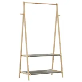 Drēbju Plaukts Ar Plauktiem 96X45,5X150,5 Cm Bambusa Vidaxl