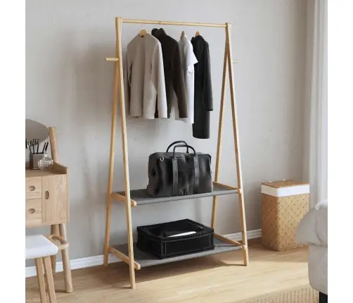 Riiulitega Riidenagi, 96X45,5X150,5 cm Bambus