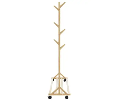 Riidenagi Konksude Ja Ratastega 100X35X157 Cm Bambusest