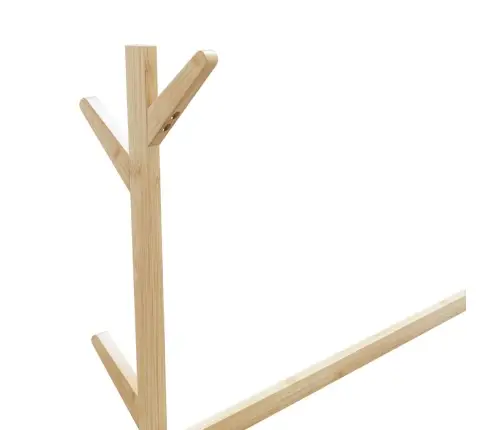 Riidenagi Konksude Ja Ratastega 100X35X157 Cm Bambusest