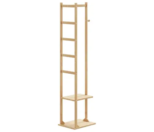 Mēteļu Statīvs Ar Āķiem Un Plauktiem 38,5X30X156 Cm Bambuss Vidaxl
