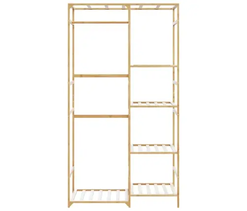 Drēbju Statīvs Ar Plauktiem 100X50X184,5 Cm Bambusa Vidaxl