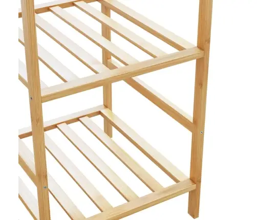 Drēbju Statīvs Ar Plauktiem 100X50X184,5 Cm Bambusa Vidaxl