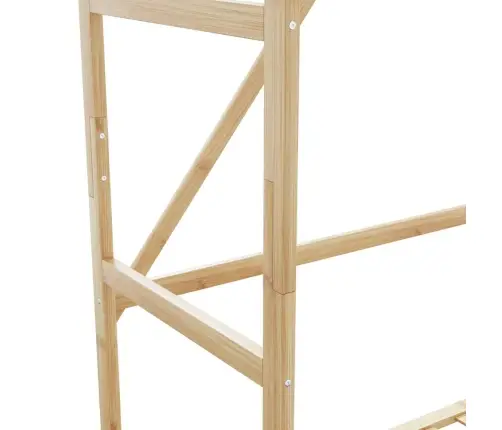 Drēbju Statīvs Ar Plauktiem Un Riteņiem 90X40X179,5 Cm Bambusa Vidaxl