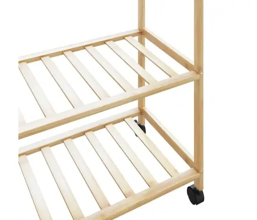 Drēbju Statīvs Ar Plauktiem Un Riteņiem 90X40X179,5 Cm Bambusa Vidaxl