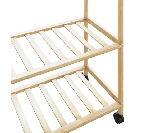 Drēbju Statīvs Ar Plauktiem Un Riteņiem, 110X40X180 Cm, Bambuss Vidaxl