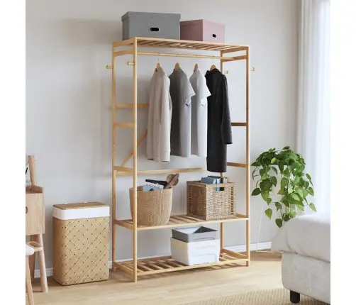 Riiulitega Riidenagi, 110X40X175 cm Bambus