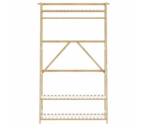 Drabužių Kabykla Su Lentynomis 110X40X180 Cm Bambuko