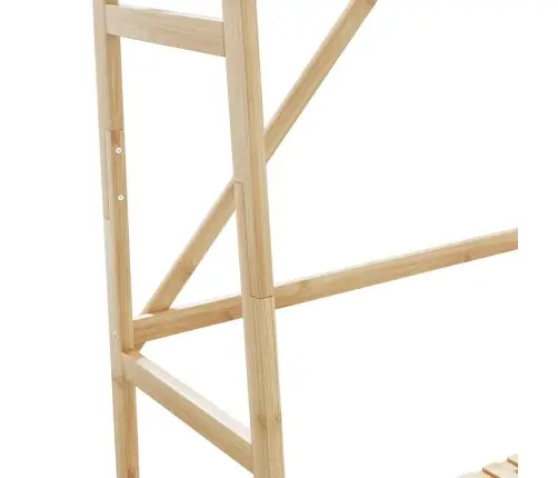 Drabužių Kabykla Su Lentynomis 110X40X180 Cm Bambuko