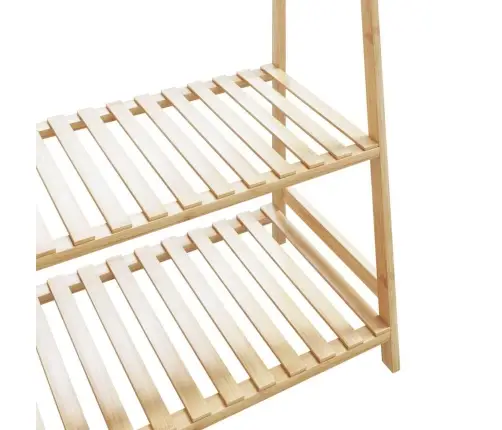 Drabužių Kabykla Su Lentynomis 110X40X180 Cm Bambuko