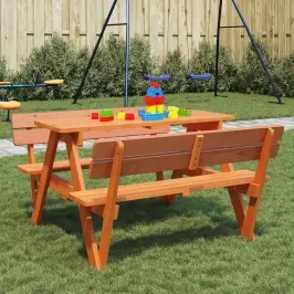 Piknika Galds 4 Bērniem Ar Lietussarga Caurumu, Egles Masīvkoks Vidaxl