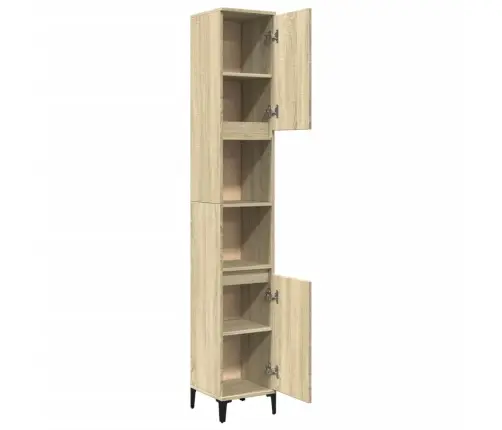 Vannasistabas Skapis, Ozola, 30X30X190 Cm, Inženierijas Koks Vidaxl