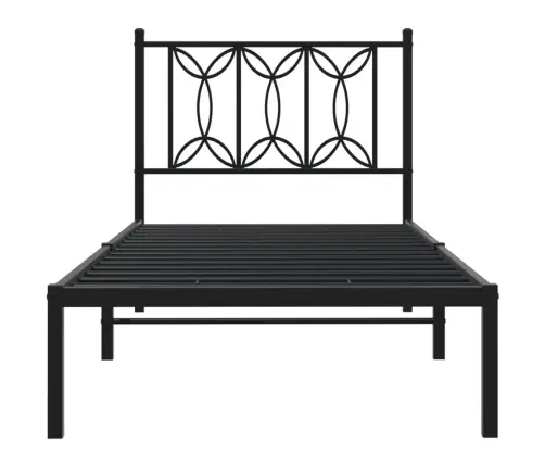 Metallist Voodiraam Peatsiga, Must, 80X200 Cm