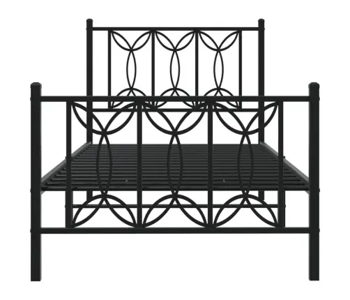 Lovos Rėmas Su Galvūgaliu/Kojūgaliu, Juodas, 80X200cm Metalas