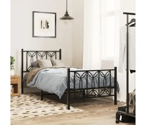 Lovos Rėmas Su Galvūgaliu/Kojūgaliu, Juodas, 80X200cm Metalas
