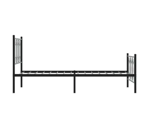 Gultas Rāmis Ar Galvgali Un Kājgali, Melns Metāls, 90X200 Cm Vidaxl
