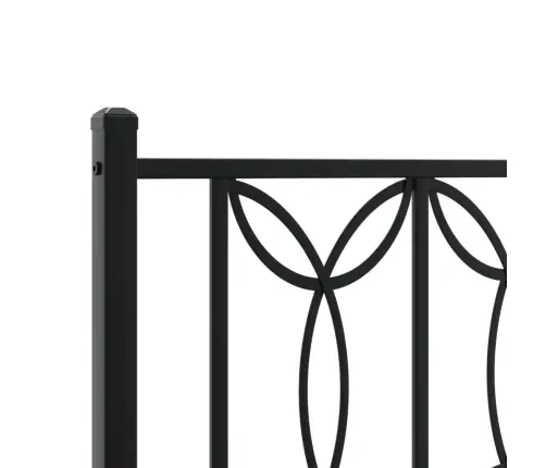 Gultas Rāmis Ar Galvgali Un Kājgali, Melns Metāls, 120X190 Cm Vidaxl