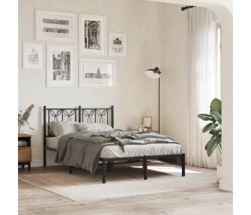 Gultas Galvgalis, Metāls, Melns, 120 Cm Vidaxl