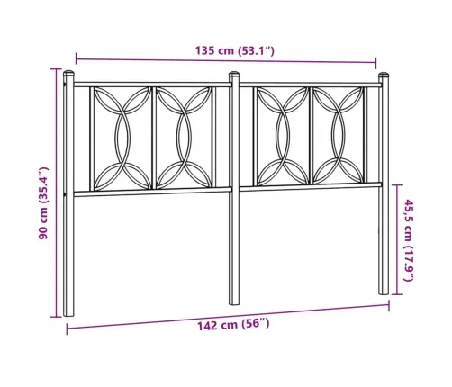 Metalinis Galvūgalis, Juodos Spalvos, 135Cm Metalinis Galvūgalis, Juodos Spalvos, 135Cm