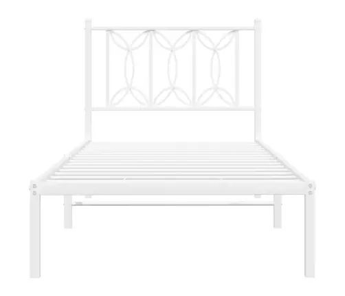 Gultas Rāmis Ar Galvgali, Balts Metāls, 80X200 Cm Vidaxl
