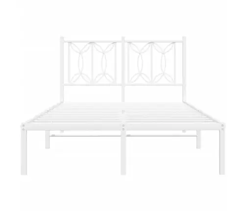Gultas Rāmis Ar Galvgali, Balts Metāls, 120X190 Cm Vidaxl