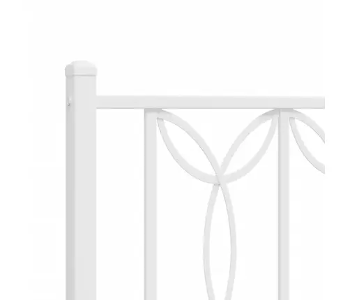 Gultas Rāmis Ar Galvgali, Balts Metāls, 120X190 Cm Vidaxl