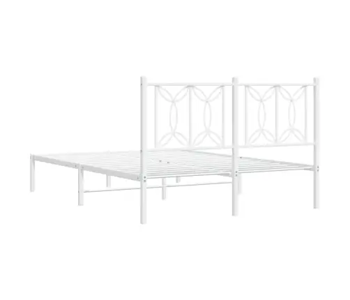 Metalinis Lovos Rėmas Su Galvūgaliu, Baltos Spalvos, 135X190Cm