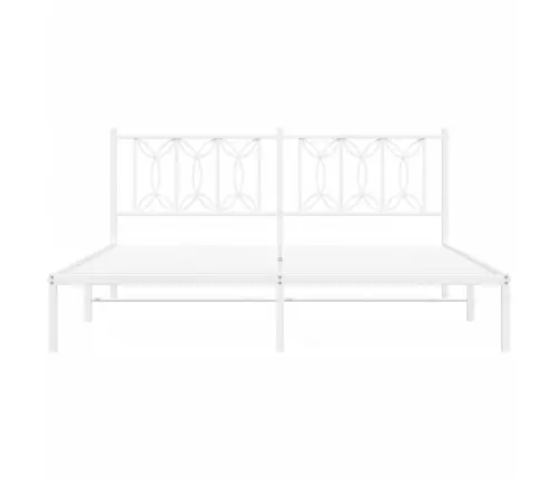 Gultas Rāmis Ar Galvgali, Balts Metāls, 183X213 Cm Vidaxl