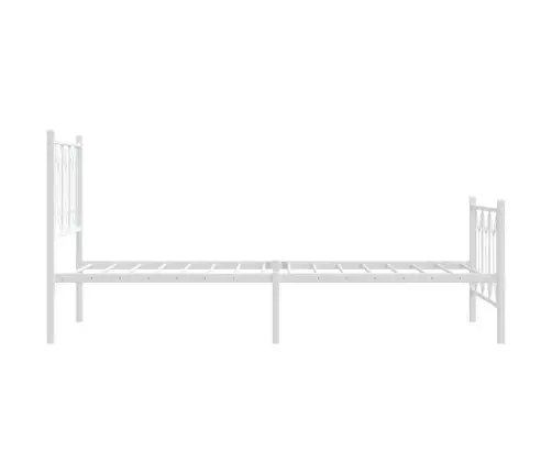 Gultas Rāmis Ar Galvgali Un Kājgali, Balts Metāls, 75X190 Cm Vidaxl