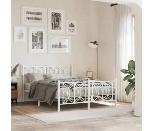 Lovos Rėmas Su Galvūgaliu/Kojūgaliu, Baltas, 140X200cm Metalas
