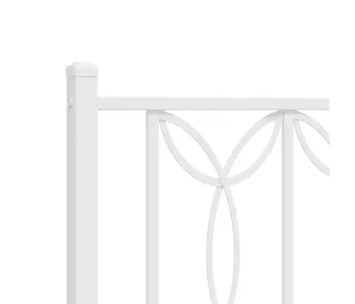 Metallist Voodiraam Peatsi Ja Jalutsiga, Valge, 160 X 200 Cm